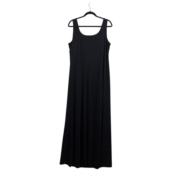 Alex Evenings Vintage Black Beaded Scoop Neck Maxi Slip Dress Size 18W 90s Retro - Picture 11 of 12